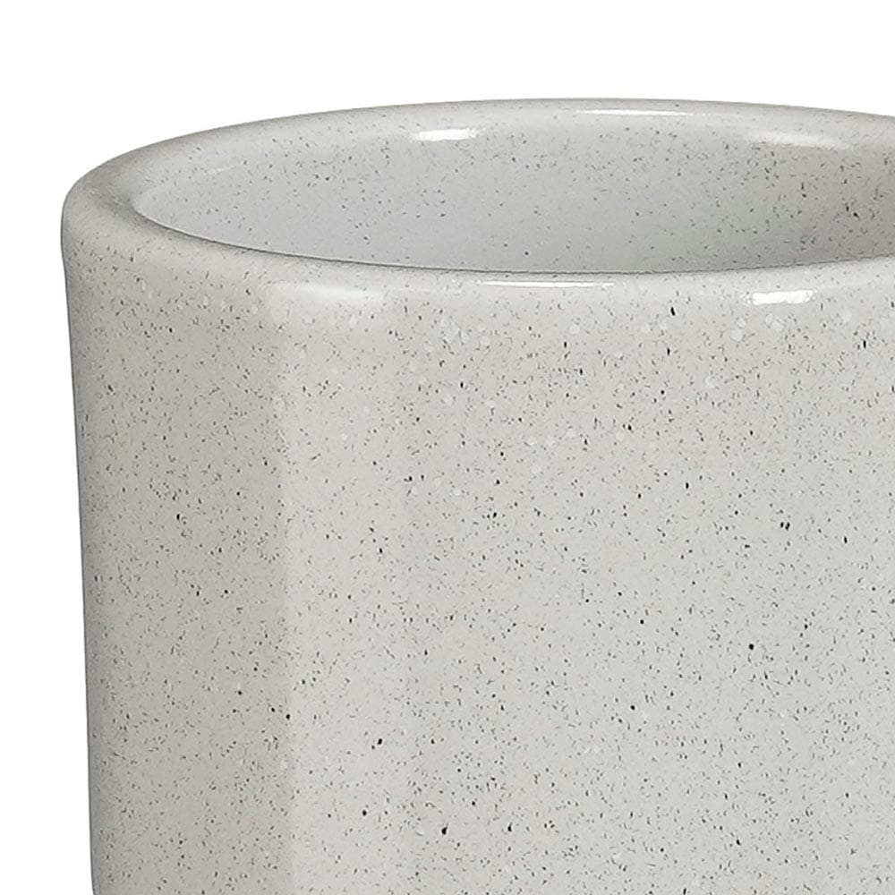 Mini pot gris en céramique mouchetée - Décors Véronneau
