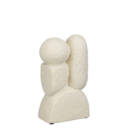 Sculpture abstraite en céramique blanche texturée, 7,5 x 4,5''