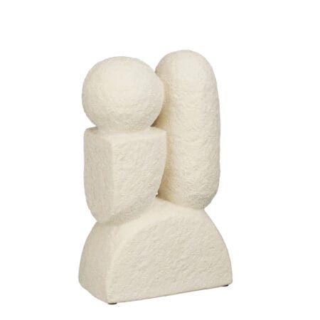 Sculpture abstraite en céramique blanche texturée, 10 x 6''