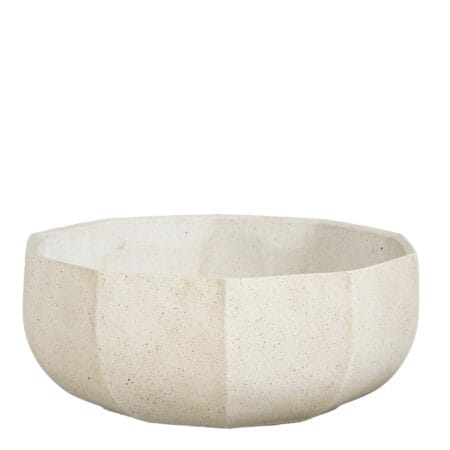 Bol crème géométrique en ciment moucheté, 4,5 x 11,5''