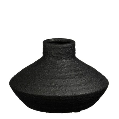 Petit vase soliflore noir, 6 x 4''