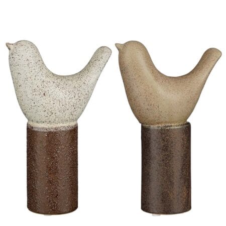 Stoneware bird decoration on pedestal, 8 x 5''