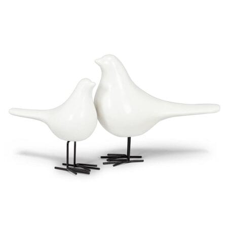 Oiseau blanc décoratif en céramique, 4,5'' - Décors Véronneau