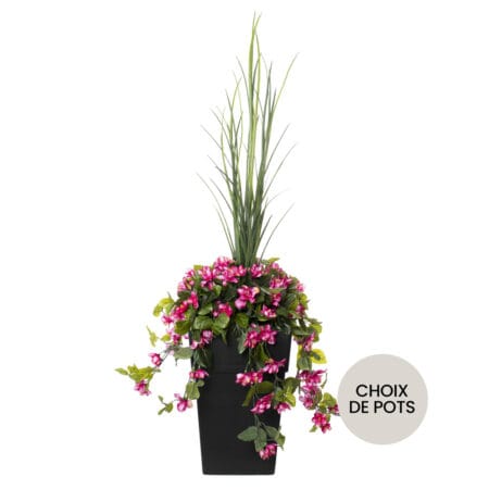 Jardinière extérieure d'azalée rose pâle artificielle