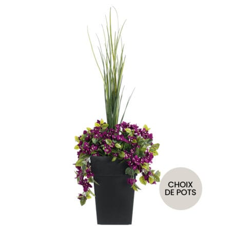 Jardinière extérieure de bougainvillier mauve artificiel