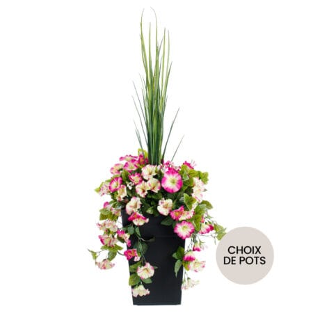 Jardinière extérieure de pétunia artificiel