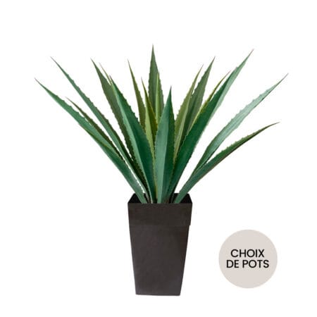 Agave américana vert artificiel extérieur en pot