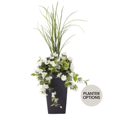 Artificial white hibiscus outdoor flower arrangement