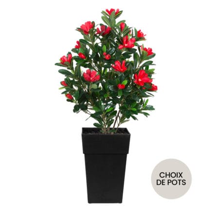 Rhododendron rouge artificiel extérieur en pot