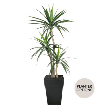 Artificial outdoor potted yucca plant