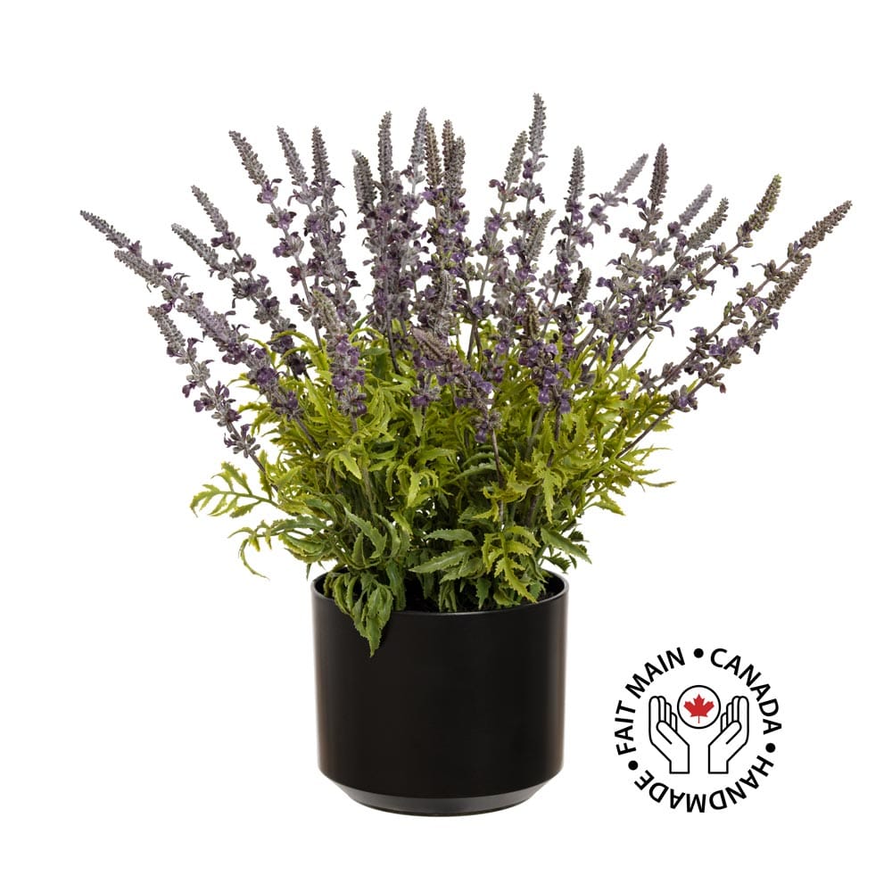 Outdoor faux lavender in pot, 18'' - Décors Véronneau