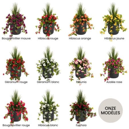 Ensemble de création de jardinière artificielle en pot noir arrondi à assembler soi-même - DIY - Décors Véronneau
