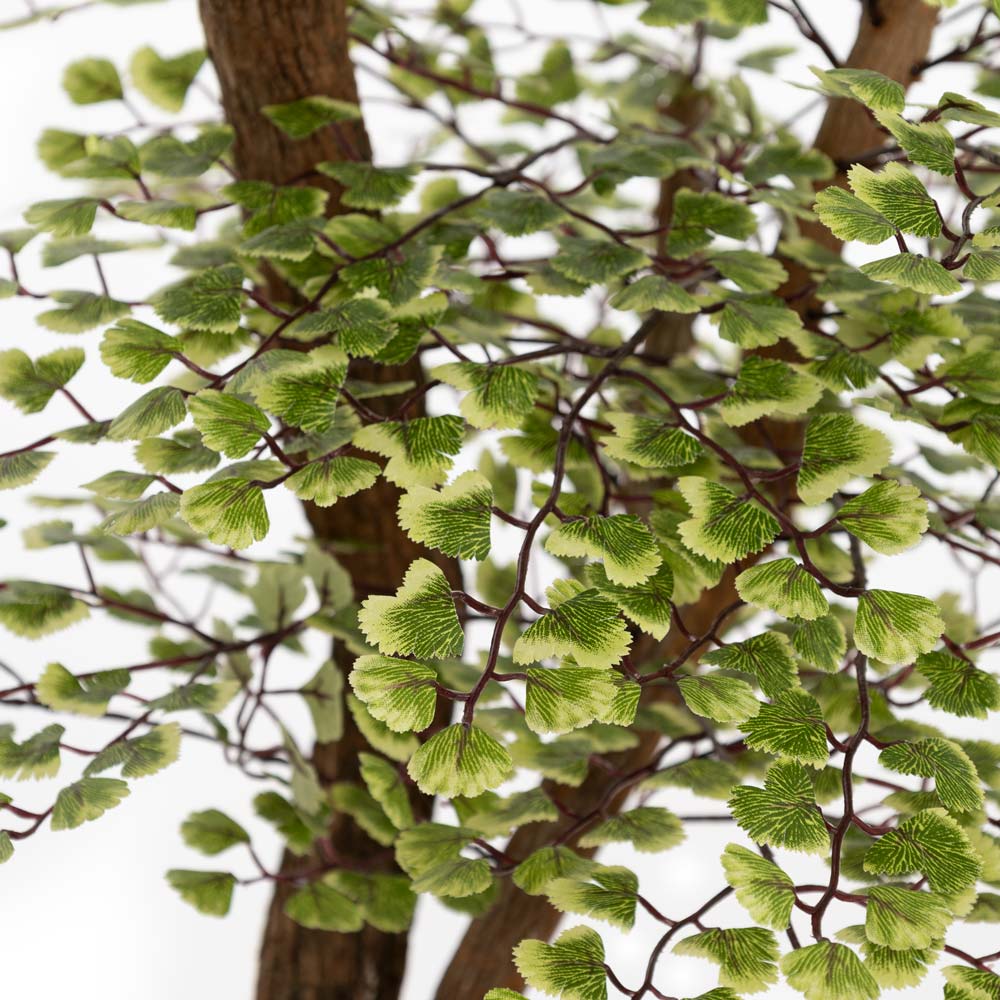 Feuillage d'arbre maidenhair artificiel fait main sur tronc de dragon wood - Décors Véronneau