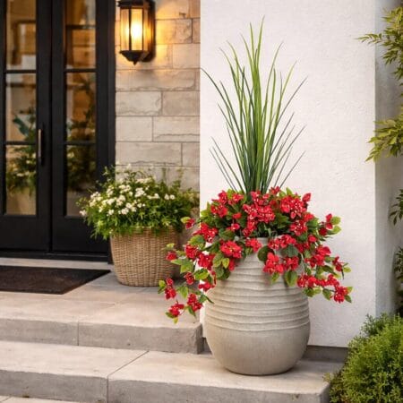 Jardinière extérieure de bougainvillier artificiel - Décors Véronneau
