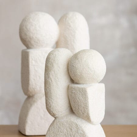 Sculpture abstraite en céramique blanche texturée, 10 x 6'' - Décors Véronneau