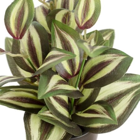 Mini artificial tradescantia plant in a black pot - Décors Véronneau