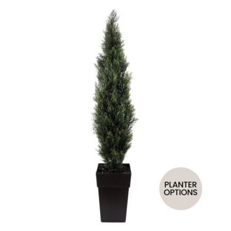Artificial outdoor potted cedar