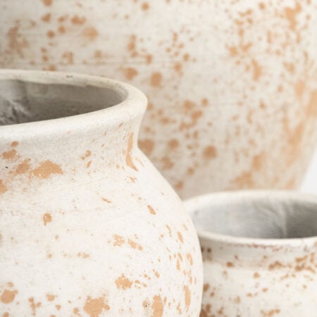Cache-pot marbré blanc en fibre de ciment - Décors Véronneau