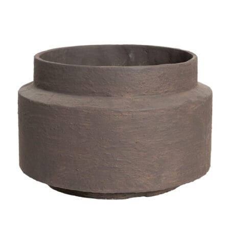 Cache-pot brun foncé texturé en fibre de ciment, 13 x 20''