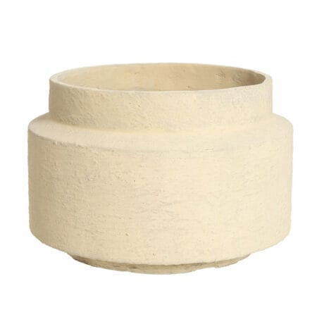 Cache-pot beige texturé en fibre de ciment, 13 x 20''