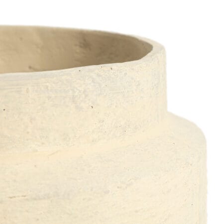 Cache-pot beige texturé en fibre de ciment, 13 x 20'' - Décors Véronneau