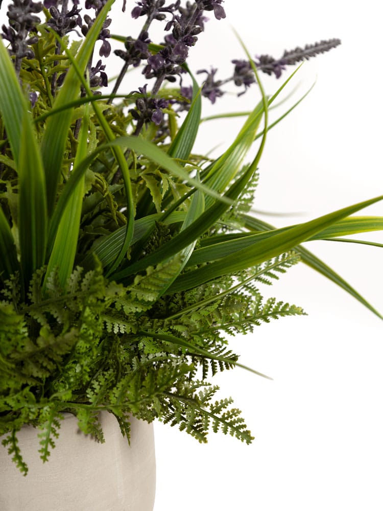 Centre de table de lavande et verdure mixte - Décors Véronneau