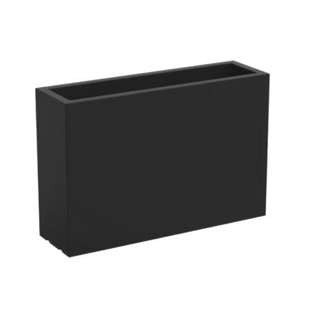 Bac à fleurs en plastique recyclé noir, 48 x 14