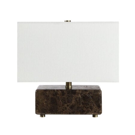 Rectangular table lamp with marble base