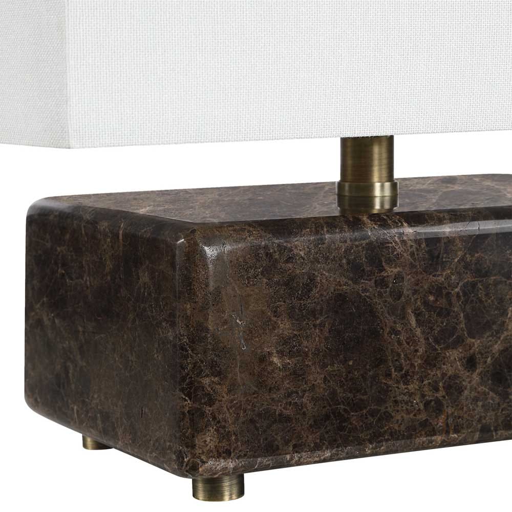 Lampe de table rectangulaire avec base en marbre - Décors Véronneau