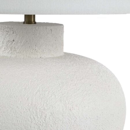 Rounded ivory resin table lamp - Décors Véronneau