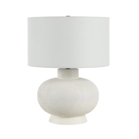 Rounded ivory resin table lamp