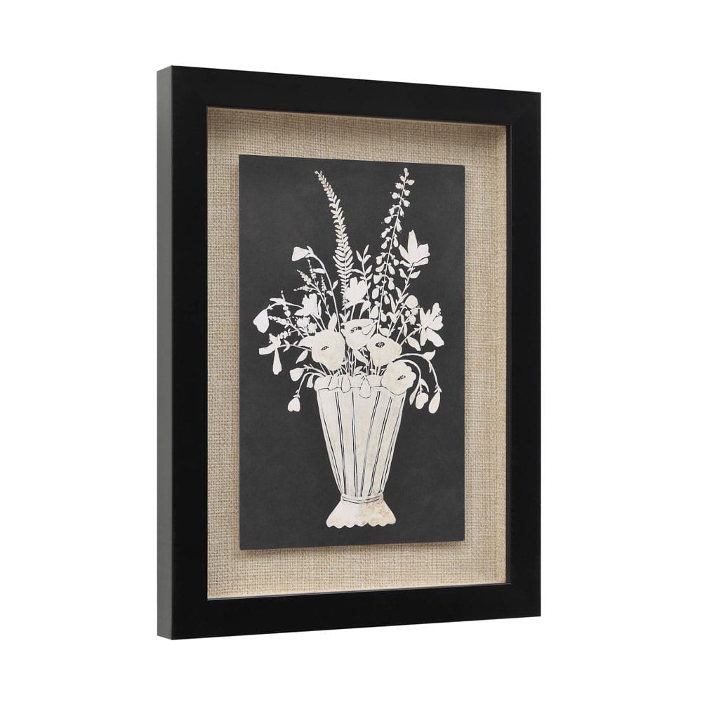 Cadre décoratif noir avec impression bouquet de fleurs - Décors Véronneau