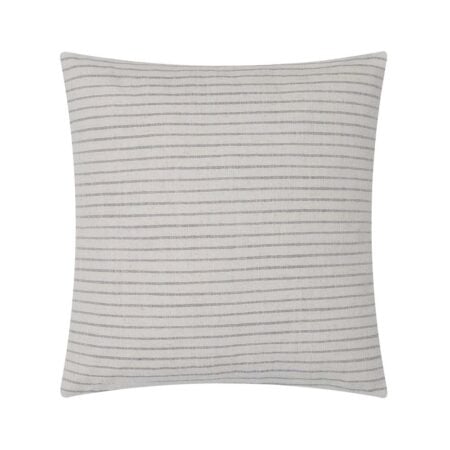 Beige and grey striped throw pillow, 20 x 20''