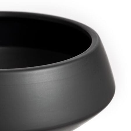 Black ceramic bowl planter, 15 x 4'' - Décors Véronneau
