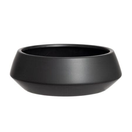 Pot en céramique noire de type bol, 15 x 4''