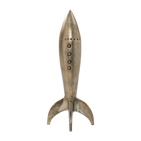 Antique brass decorative rocket, 11''