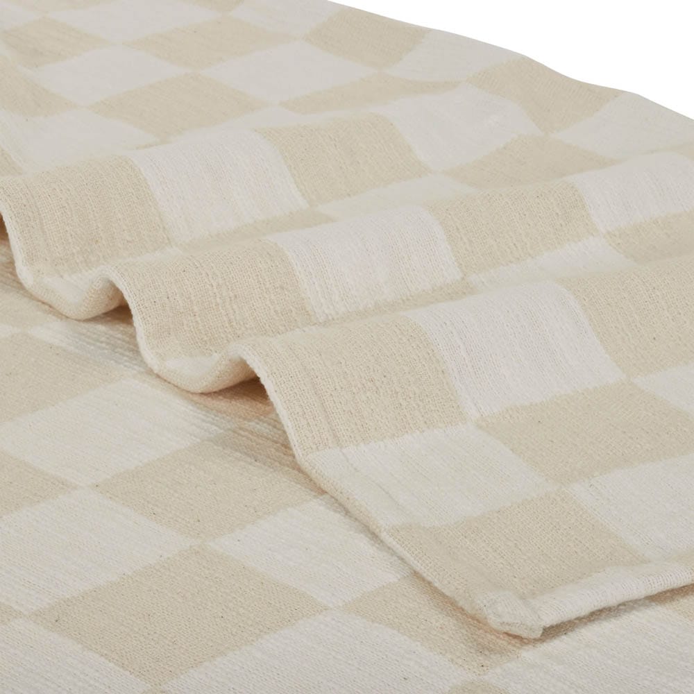 Jeté en coton tissé, motif à carreaux - Décors Véronneau