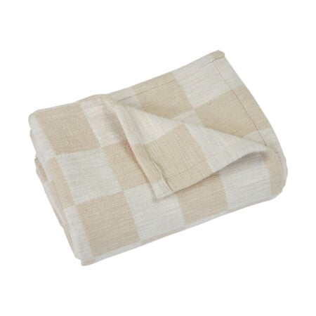 Plaid cotton throw, 70 x 50''