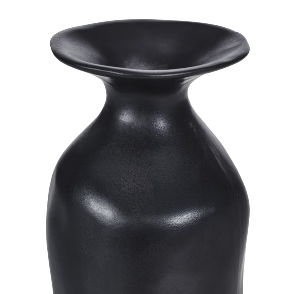 Long vase étroit en grès noir mat - Décors Véronneau