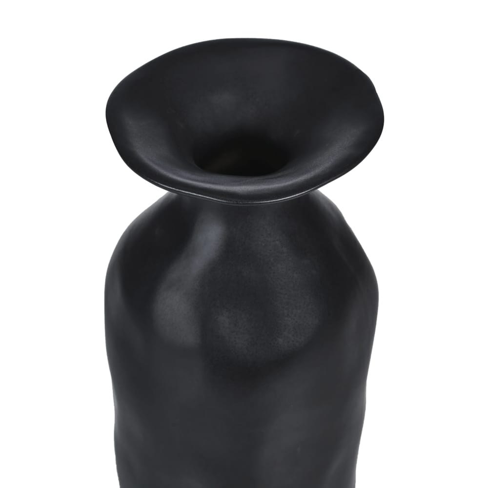 Long vase étroit en grès noir mat - Décors Véronneau