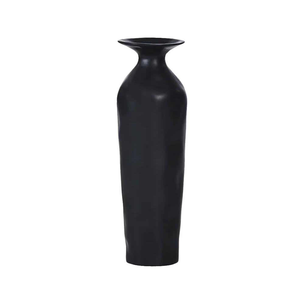 Long vase étroit en grès noir mat - Décors Véronneau