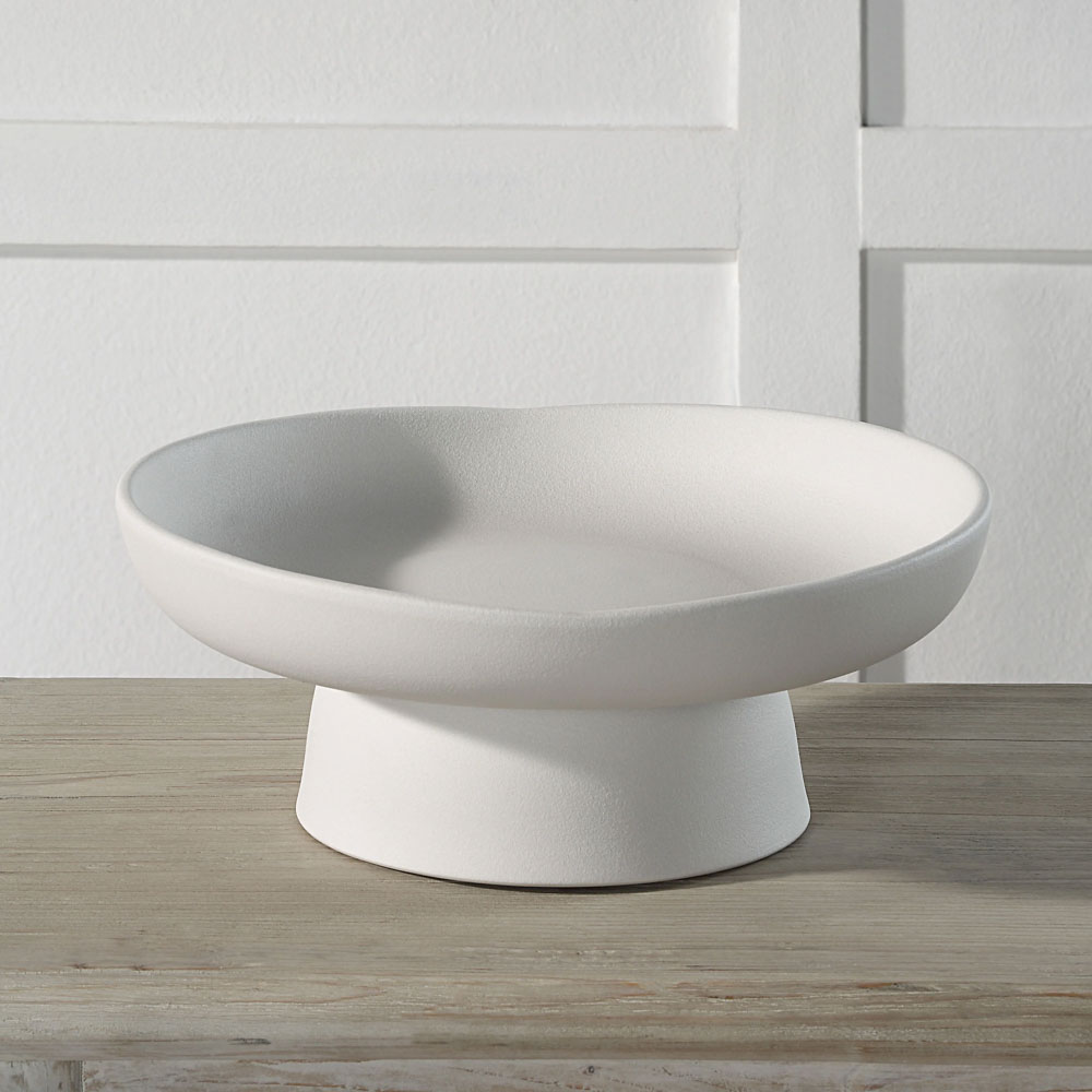 Bol décoratif de type plateau en porcelaine blanche - Décors Véronneau