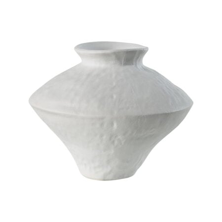 Handcrafted white porcelain vase, 6''