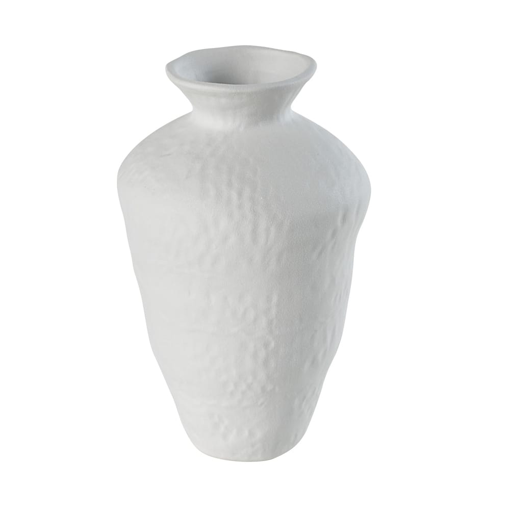 Vase texturé en porcelaine blanche - Décors Véronneau