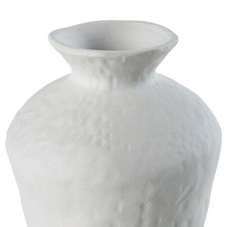 Textured white porcelain vase, 8'' - Décors Véronneau