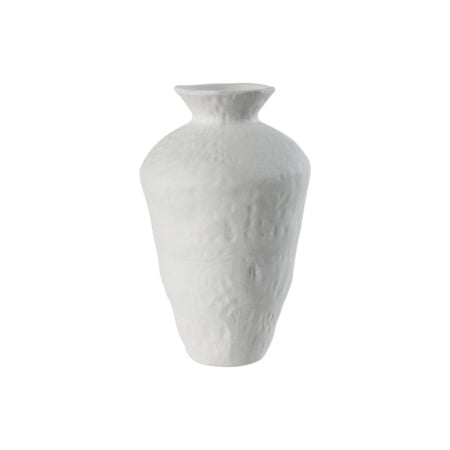 Textured white porcelain vase, 8''