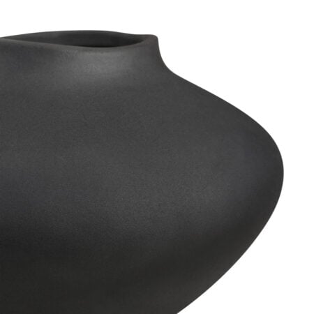 Organic black ceramic vase, 8'' - Décors Véronneau