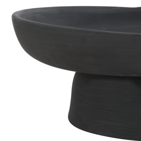 Black porcelain pedestal bowl, 12'' - Décors Véronneau