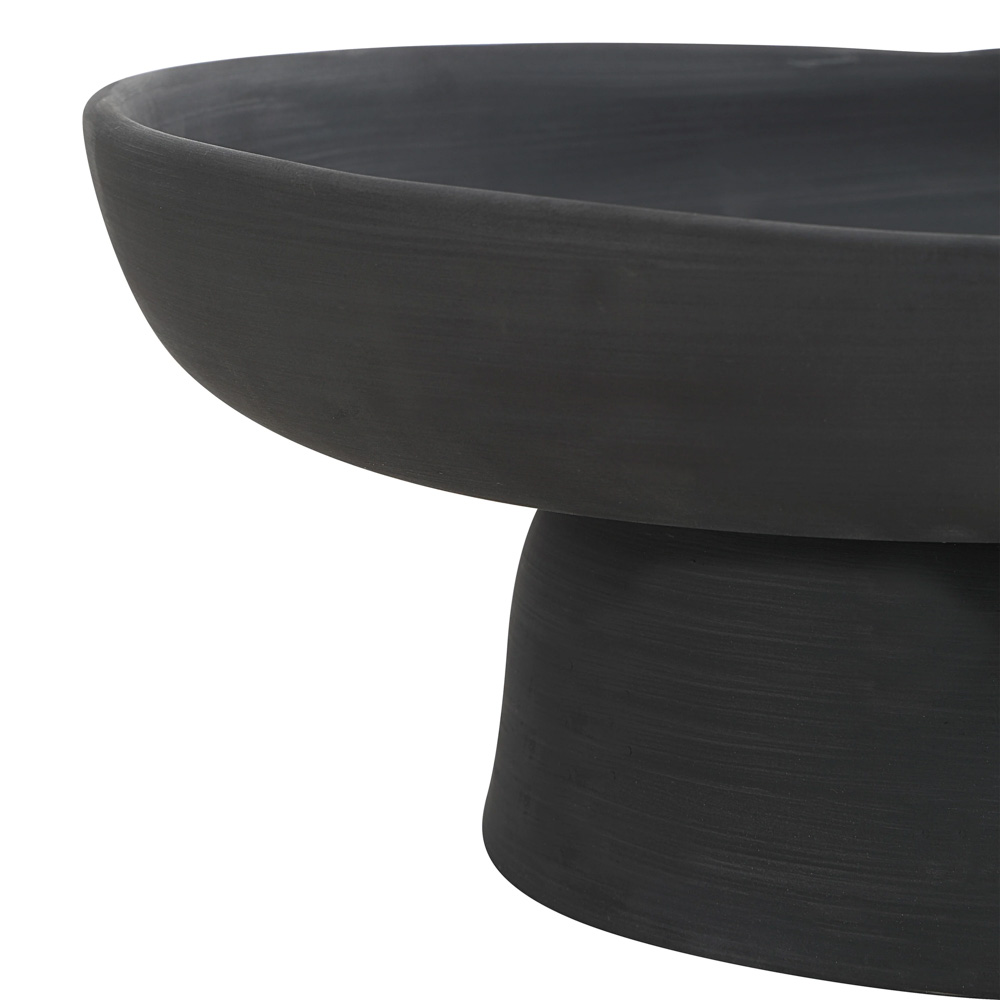 Bol décoratif de type plateau en porcelaine noire - Décors Véronneau