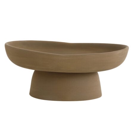 Brown porcelain pedestal bowl, 12''